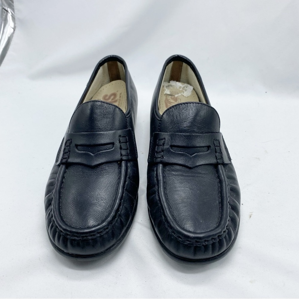 SAS Black Classic Penny Loafer Slip On Orthotic Shoes 7.5